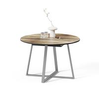 ESSTISCH Firenze Eiche rustikal/Grau 120 x 120 cm ausziehbar - Wildeiche/Grau, Holzwerkstoff (120/120/75.8cm) - Livinity®