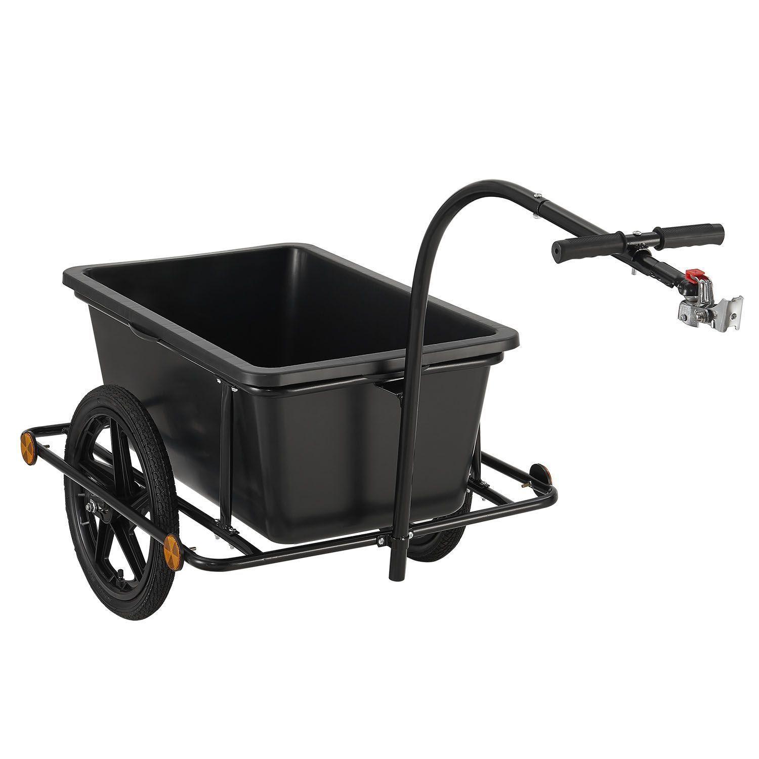 FAHRRADANHÄNGER 90 Liter - Schwarz, Kunststoff (66/94/166cm) - Juskys