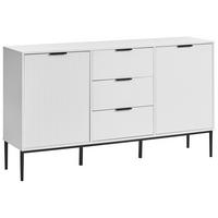 SIDEBOARD mit 2 Türen Weiß Leduc - Schwarz/Weiß, Holzwerkstoff/Metall (150/86/40cm) - Beliani