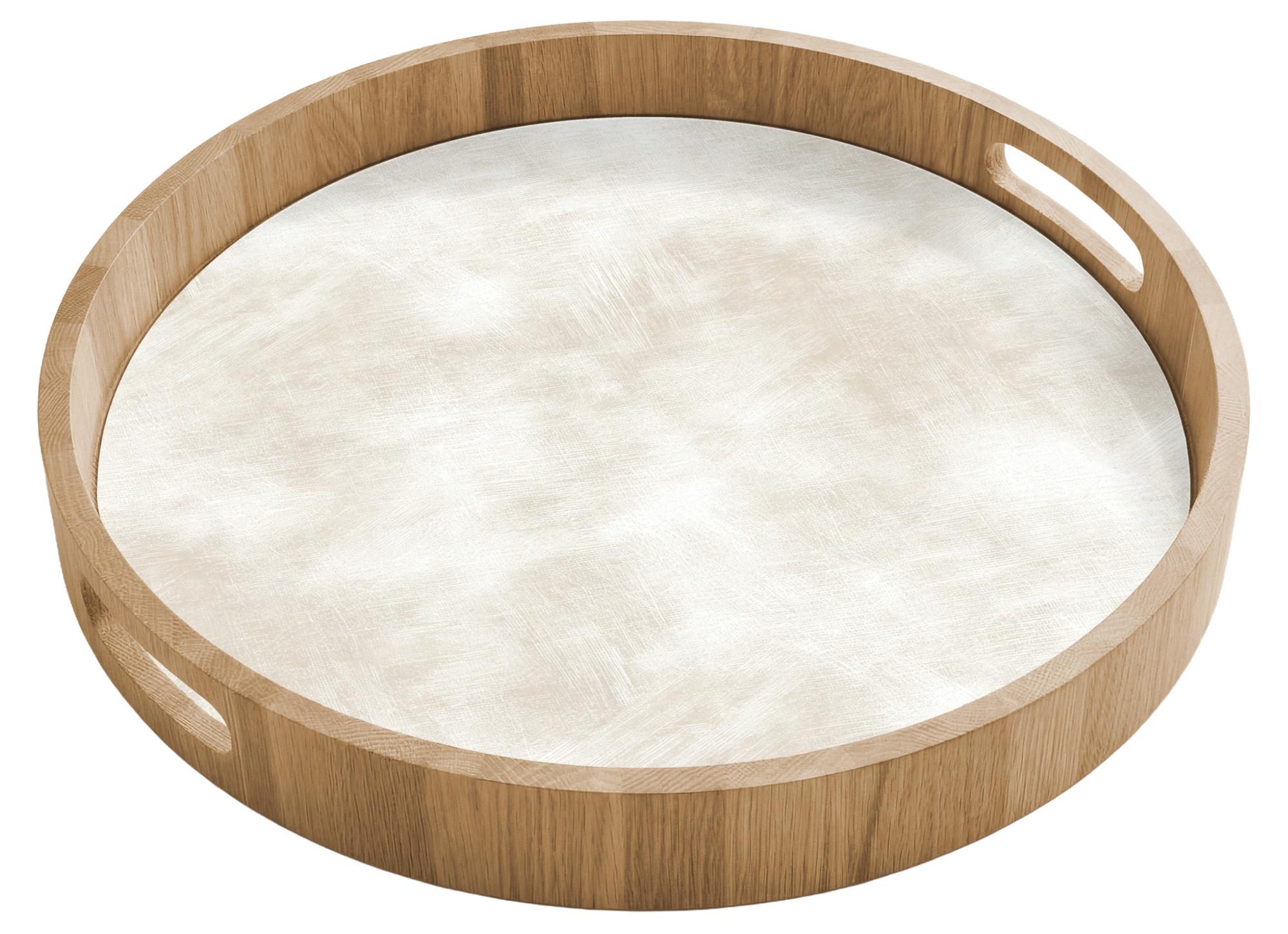 TABLETT Dezent - Textur - Beige 40x40 cm - Creme, Holz (40/5/5cm) - OnlyWow