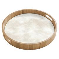 TABLETT Dezent - Textur - Beige 40x40 cm - Creme, Holz (40/5/5cm) - OnlyWow