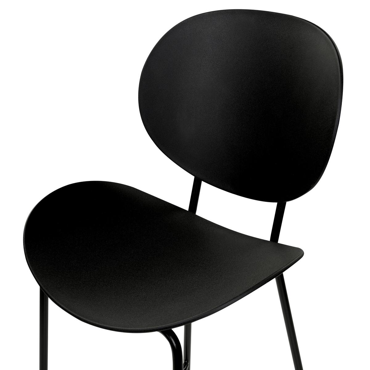 BARSTUHL 2er-Set Kunststoff schwarz Shonto - Schwarz, Kunststoff (52/116/48cm) - Beliani