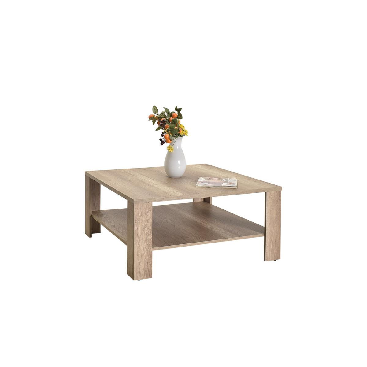COUCHTISCH mit Ablagefach - lena 90/90/42 cm - Honigeiche, Holzwerkstoff (98/90/42cm) - Calicosy