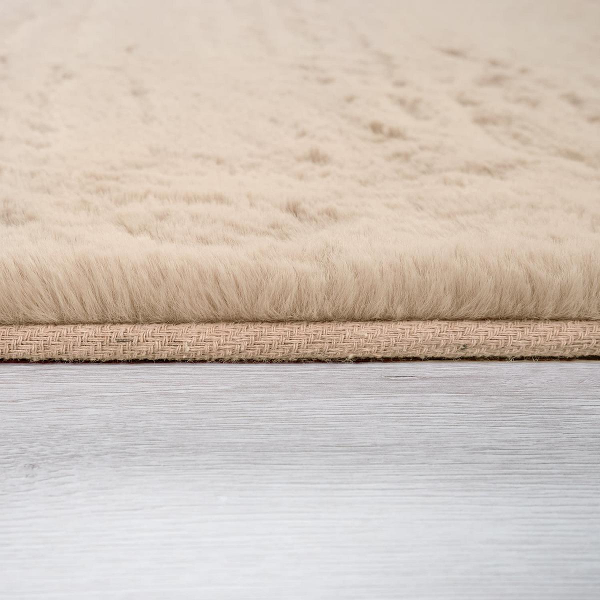 HOCHFLORTEPPICH, einfarbig, Sand, Ø 160 cm - Beige, Textil (160/160cm) - KADIMA DESIGN