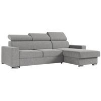ECKSOFA FOX-L Grau - Silberfarben/Grau, Kunststoff/Textil (242/168cm) - MKS