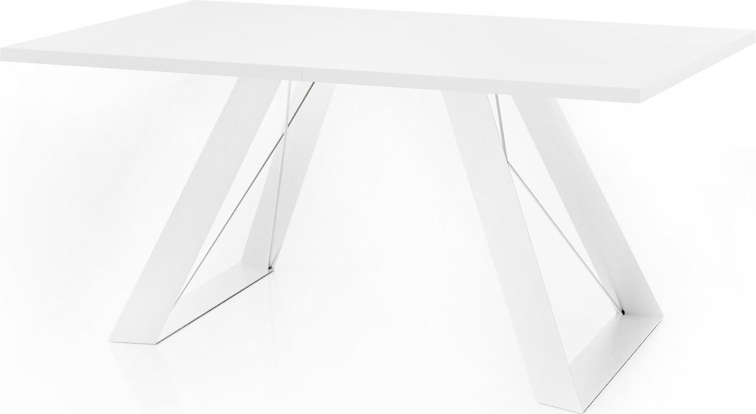 ESSTISCH Colter Weiß rechteckig ausziehbar, Weiß 140-240/80/76 cm - Weiß, Holzwerkstoff/Metall (80/240/76cm) - WFL GROUP