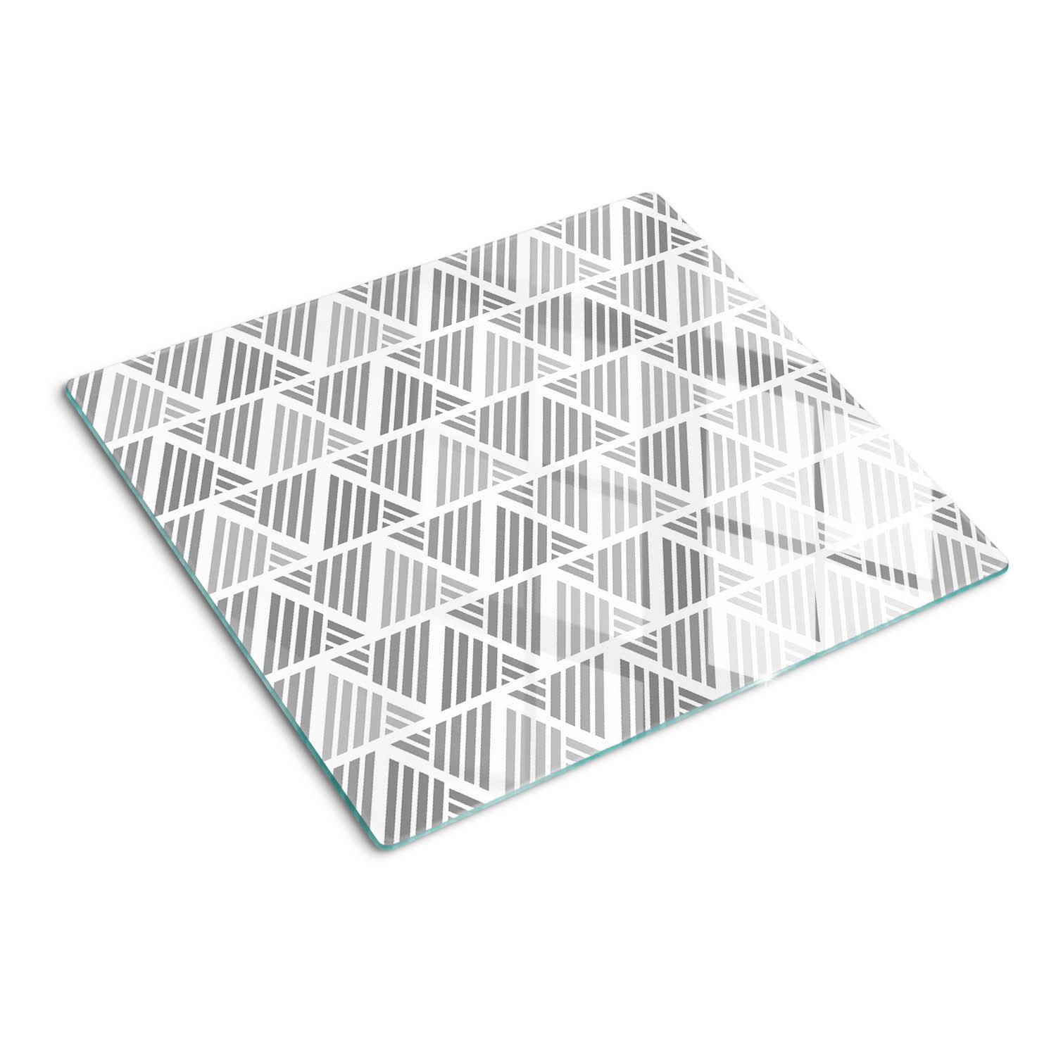 GLASPLATTE 60x52 cm Geometrische Figuren - Grau, Glas (60/0.4/52cm) - TULUP