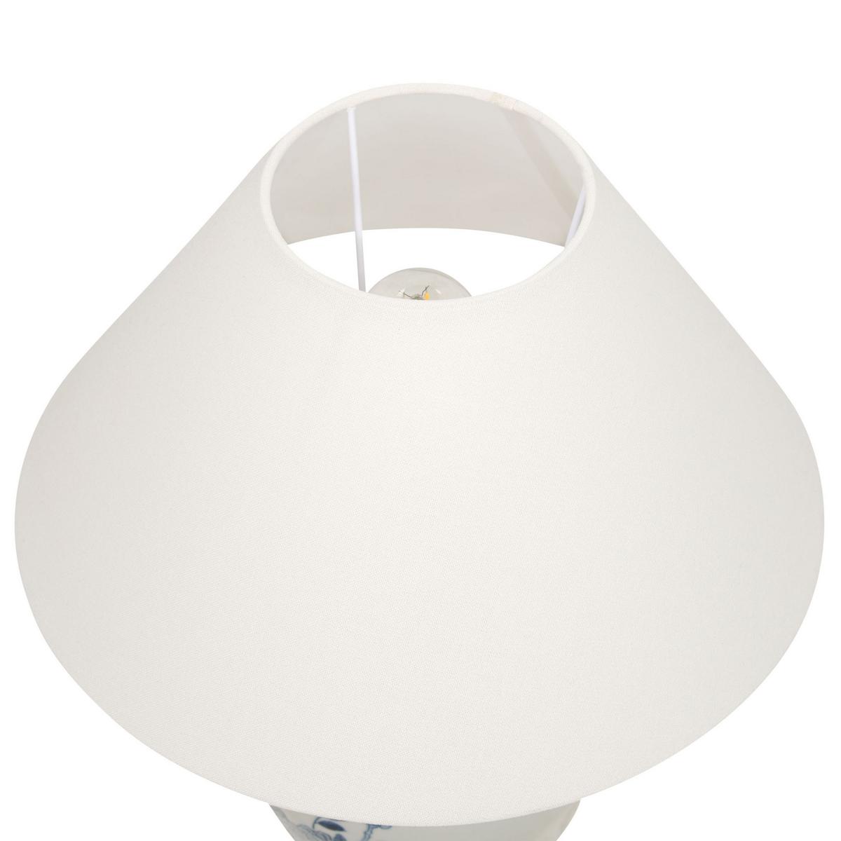 TISCHLAMPE Weiß Magros - Blau/Weiß, Keramik (40/40/55cm) - Beliani