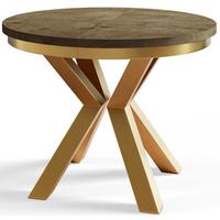 ESSZIMMERTISCH LOFT, ausziehbarer Tisch 120 cm/200 cm, Farbe: Dunkelbraun, mit Metallbeinen in Farbe Gold - Dunkelbraun/Goldfarben, Holzwerkstoff (120/120/76cm) - Alpi-Möbel