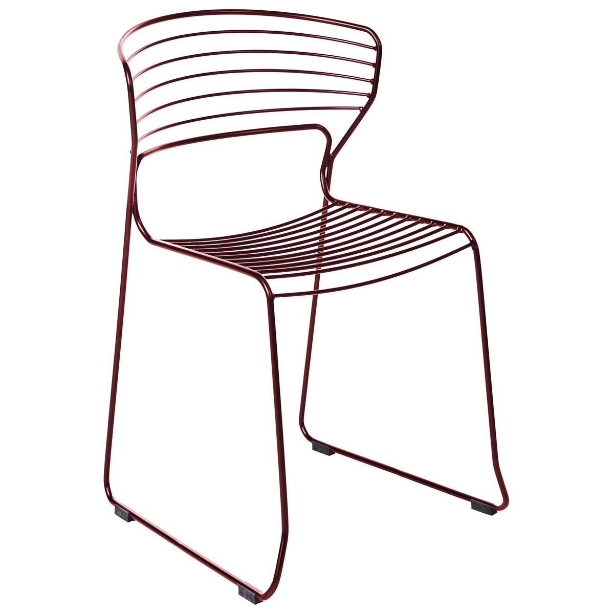 GARTENSTUHL 2er-Set Metall Rot Pistoia - Rot, Metall (54/80/51cm) - Beliani