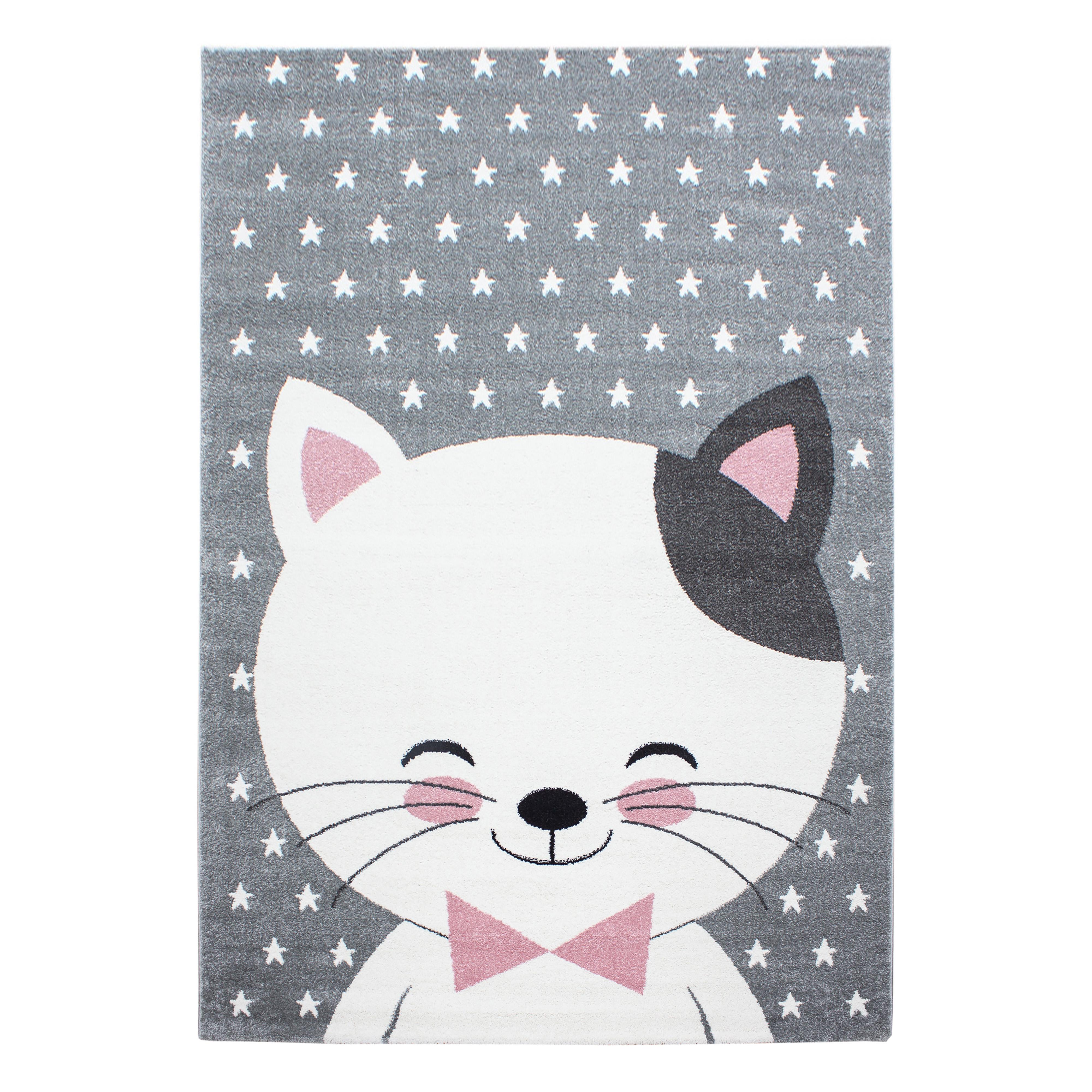 KINDERTEPPICH TASNA, mit Katzen-Motiv, Rosa, 200 x 290 cm - Rosa, Textil (290/200cm) - KADIMA DESIGN