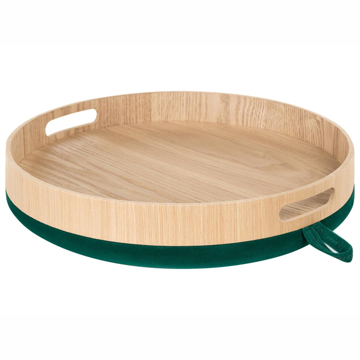 HOCKER Smaragdgrün Neely - Grün, Textil (39/43/39cm) - Beliani