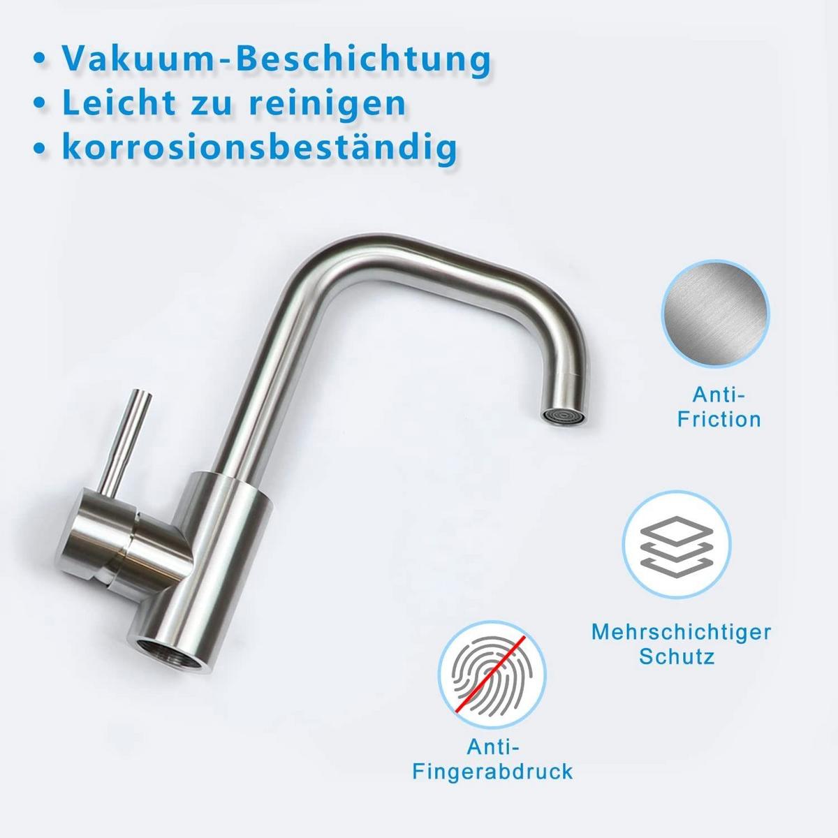 WASCHTISCHARMATUR NORA 24/6/24 cm - Silberfarben, Metall (6/24/24cm) - Nettlife