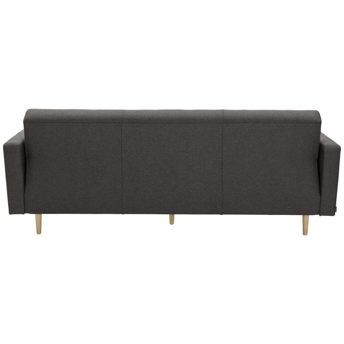 SOFA 3-Sitzer mit Bettfunktion Kazia Flachgewebe anthrazit - Anthrazit, Kunststoff (224/81/83cm) - 58aufmkessel