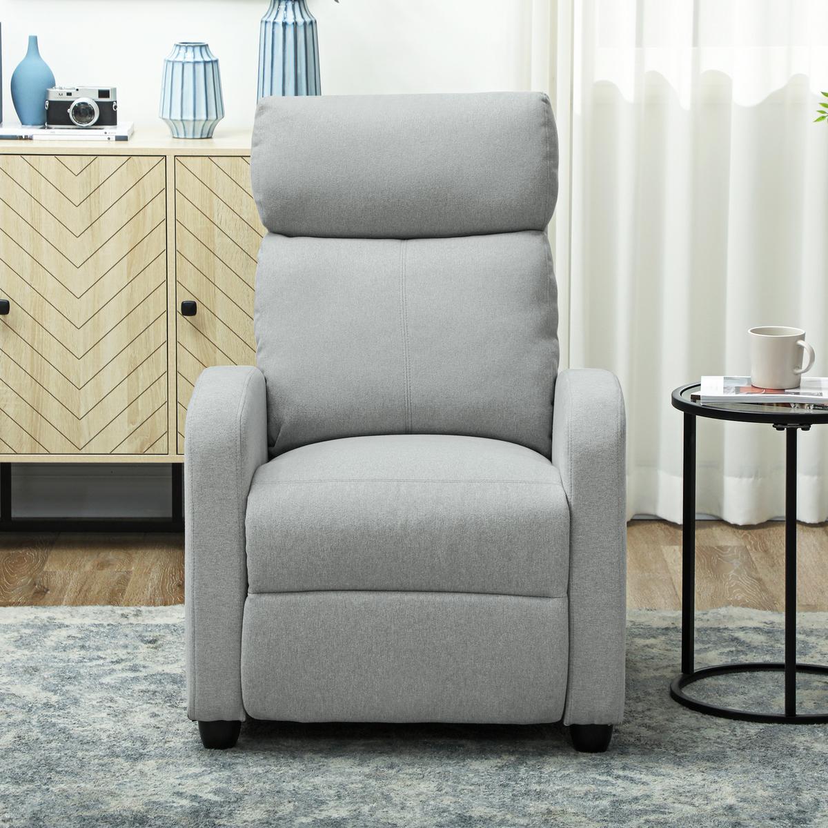 RELAXSESSEL Polyester Stahl Hellgrau - Hellgrau, Textil/Metall (88/101/69cm) - HOMCOM