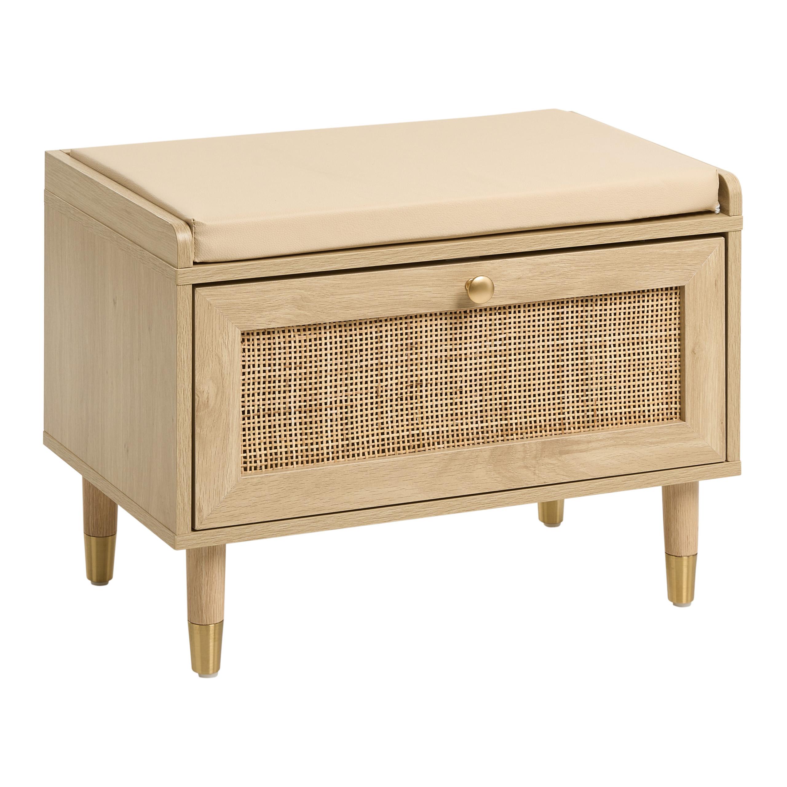 SCHUHBANK Hellbraun Forster - Hellbraun, Holzwerkstoff (60/45/35cm) - Beliani