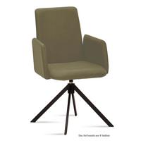 ARMLEHNSTUHL drehbar (8er-Set) Deasia 52x92x60 Schwarz/Olivgrün - Schwarz/Olivgrün, Kunststoff (60/92/52cm) - 58aufmkessel