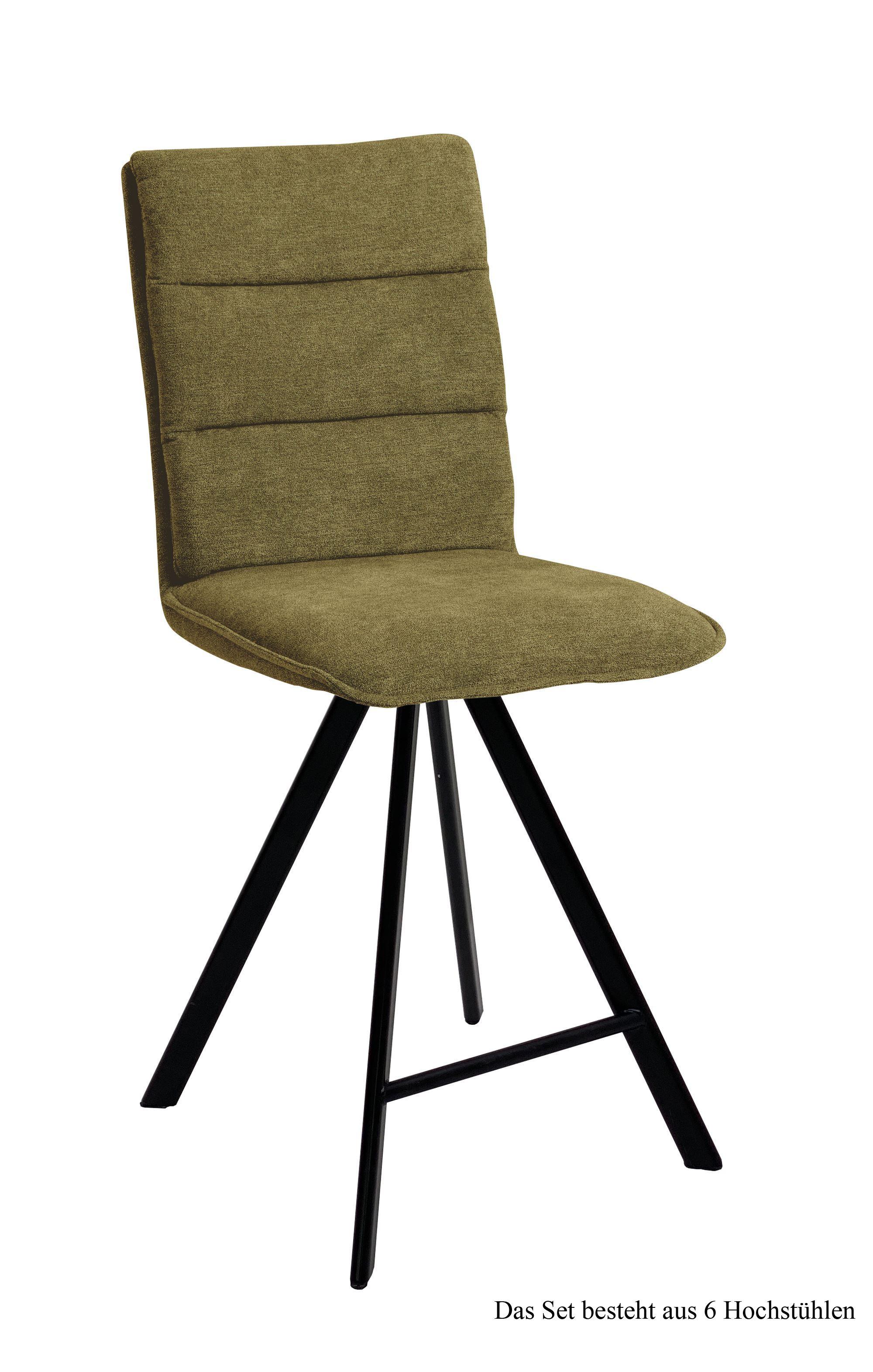THEKENSTUHL drehbar (6er-Set) Devonne 47x109x60 Schwarz/Olivgrün - Schwarz/Olivgrün, Kunststoff (60/109/47cm) - 58aufmkessel