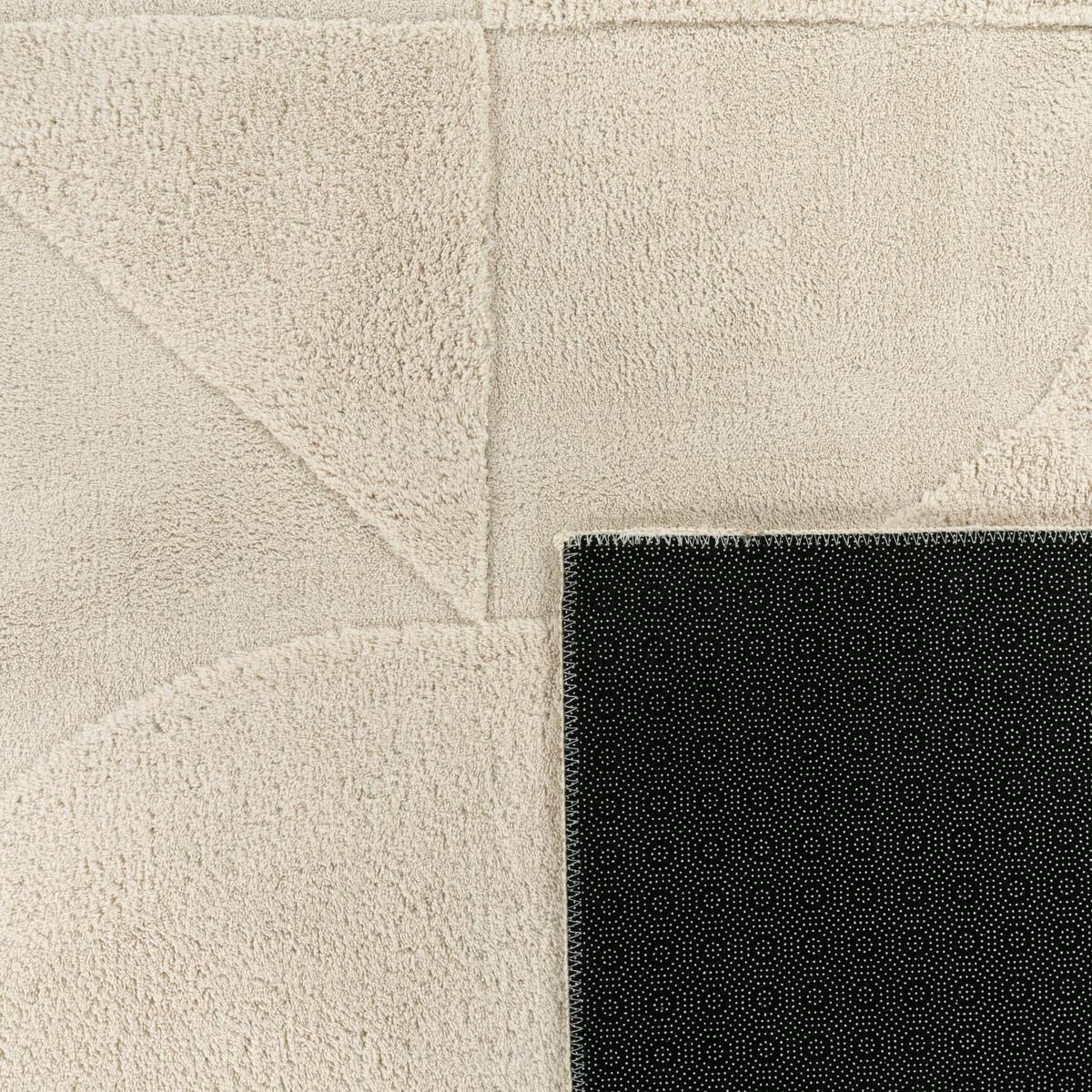 KURZFLORTEPPICH, mit Struktur, aus Polyester, Florhöhe 12 mm, Creme, 120 x 160 cm - Beige, Textil (160/120cm) - KADIMA DESIGN