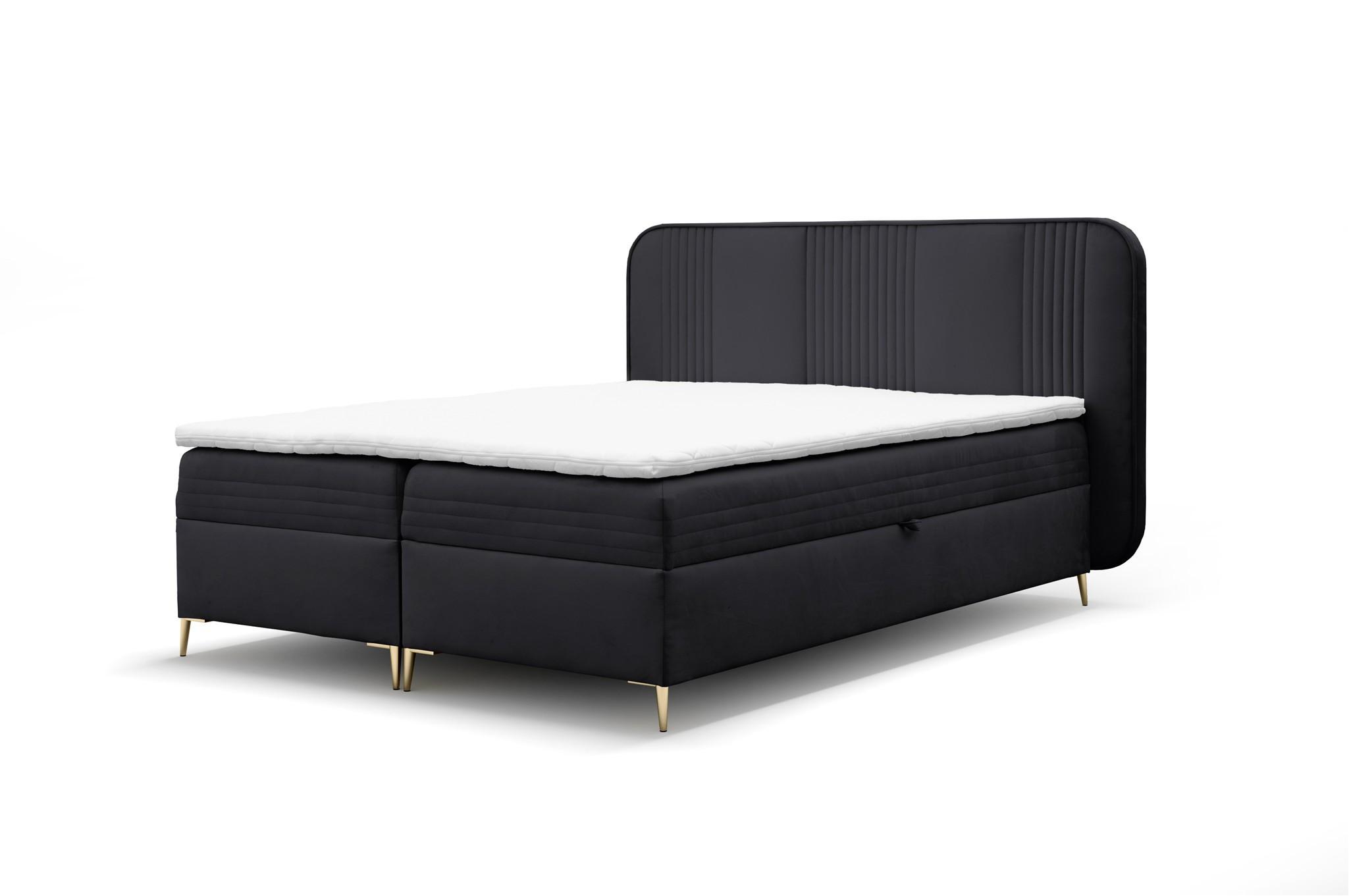 BOXBETT Alize - Schwarz, Holzwerkstoff/Textil (120/200cm) - Fun Möbel