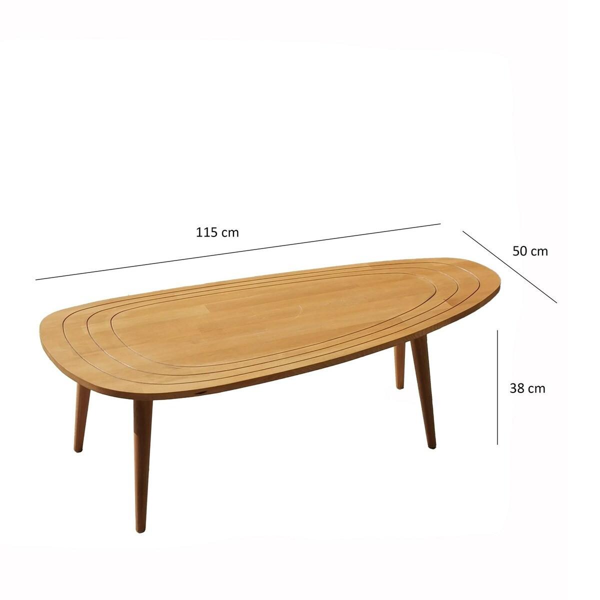 COUCHTISCH mit abgerundeten Kanten 115/50/38 cm - Eschefarben, Holzwerkstoff (136/50/38cm) - Calicosy