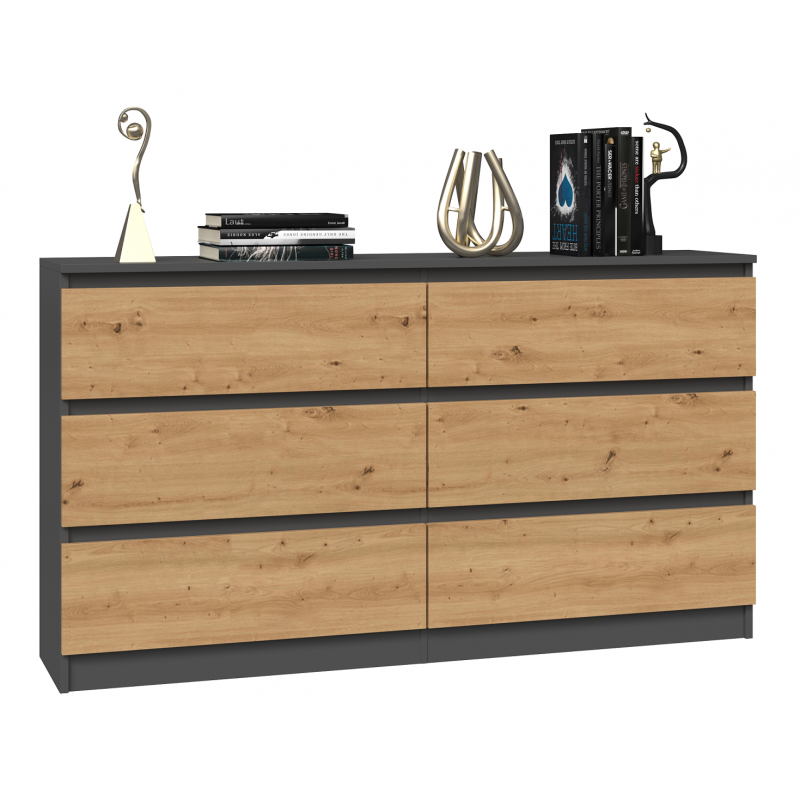 KOMMODE Anthrazit, Artisan 138/75/40 - Anthrazit, Holzwerkstoff (138/75/40cm) - RAUMHIRSCH FURNITURE