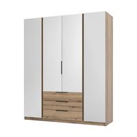 DREHTÜRENSCHRANK CAGLIARI 200/239/61,9cm 4-türig mit Spiegel Goldfarben - Goldfarben, Holzwerkstoff (200/239/61.9cm) - MASSENO