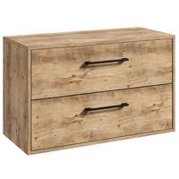 WASCHBECKENUNTERSCHRANK Florence 2 Schubladen Kastanien Eiche - 80 x 46 x 46 cm - Eichefarben, Holz (80/46/46cm) - Badplaats