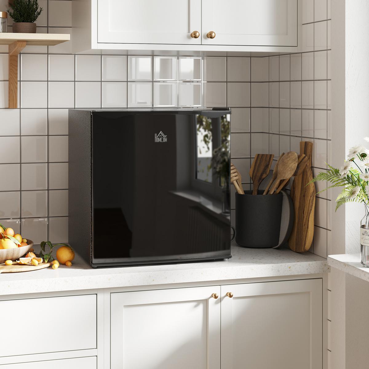MINI-GEFRIERSCHRANK Stahl Kunststoff Schwarz - Schwarz, Kunststoff (44.2/48.8/47cm) - HOMCOM