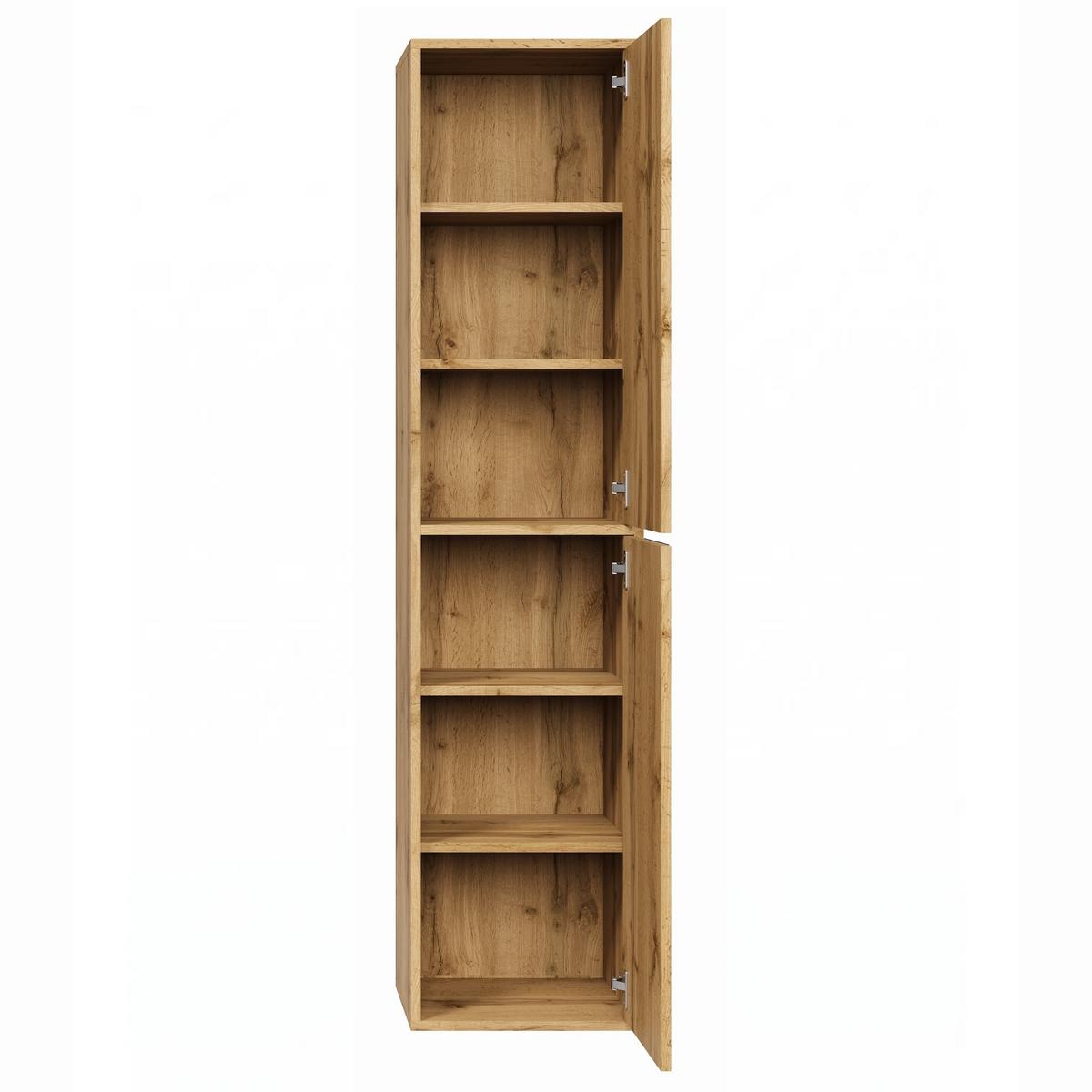 BADEZIMMERSCHRANK Mali mit 2 Türen Eiche - 38 x 33 x 160 cm - Eichefarben, Holz (38/160/33cm) - Badplaats