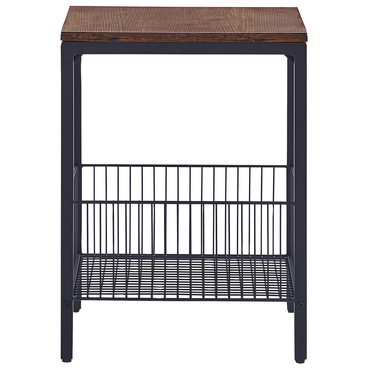 BEISTELLTISCH dunkler Holzfarbton/schwarz quadratisch 40/40 cm Kenner - Dunkelbraun/Schwarz, Holzwerkstoff (40/40/55cm) - Beliani