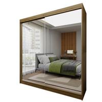 SCHWEBETÜRENSCHRANK BELLINA 200/216/61 cm 2-türig mit Spiegel Eiche Artisan - Eiche Artisan, Holzwerkstoff (200/216/61cm) - MASSENO