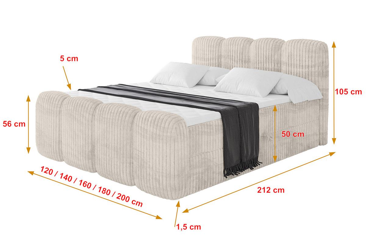 BOXBETT mit Matratze H4 und Lattenrost - NINA-Z - 200x200 cm - Creme - Creme, Holzwerkstoff (200/200cm)