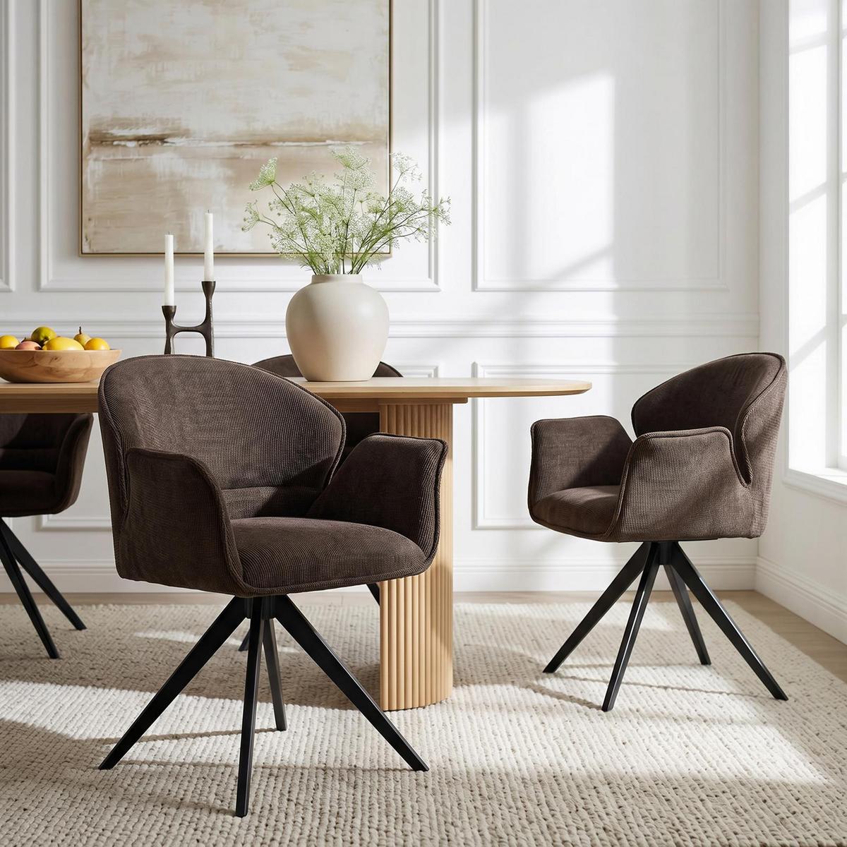 ESSZIMMERSTÜHLE GIRONA 2er-Set steingrau - Dunkelgrau, Textil (63/80/55cm) - IDIMEX