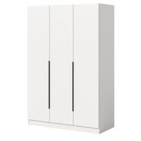 KLEIDERSCHRANK weiß 3-türig 120 x 181 cm, Drehtürenschrank mit Kleiderstange - Schwarz/Weiß, Holzwerkstoff/Kunststoff (120/181/52cm) - Inn.Furn
