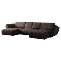 WOHNLANDSCHAFT Faro U - Schwarz/Braun, Holz/Kunststoff (383/86/195cm) - MIRJAN24