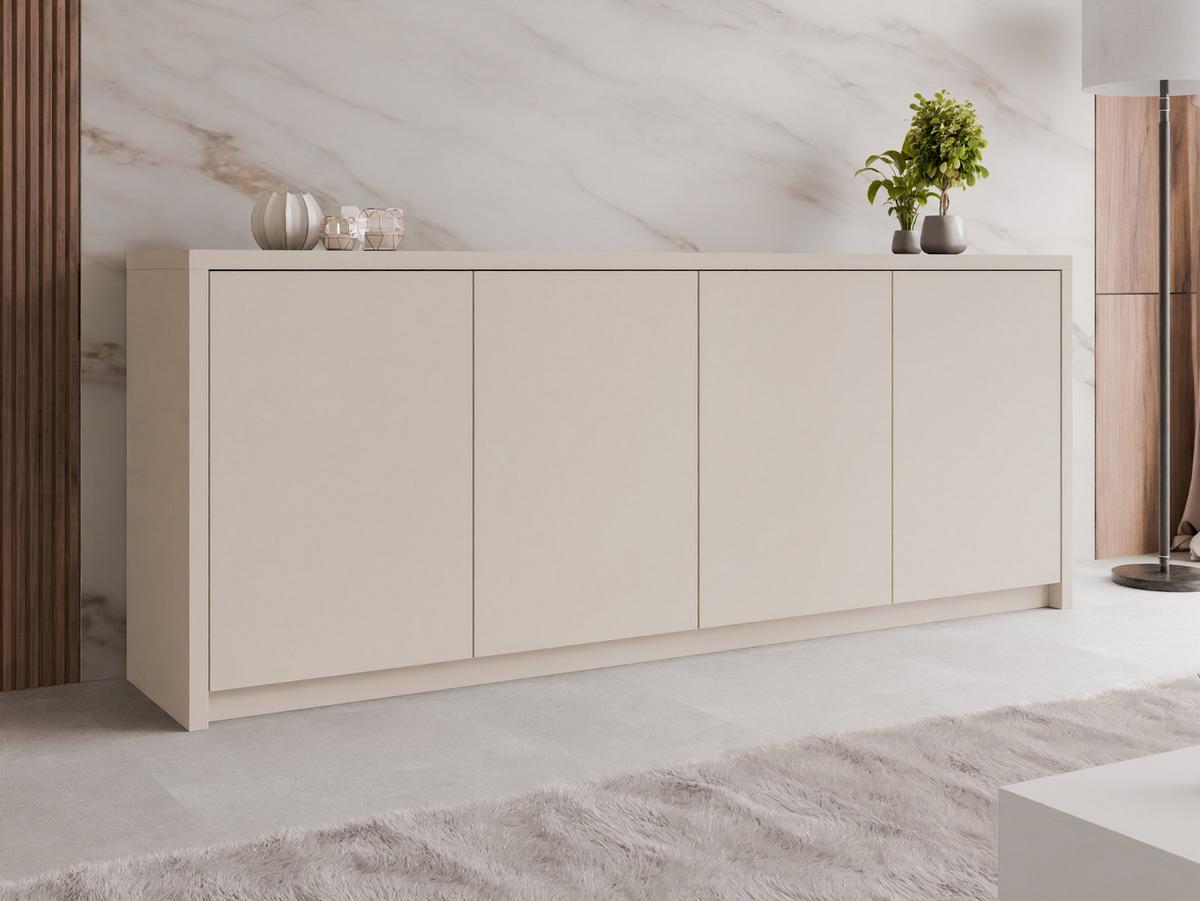 KOMMODE Solid 4D - Sandfarben/Schwarz, Holzwerkstoff/Kunststoff (198/79/40cm) - MIRJAN24