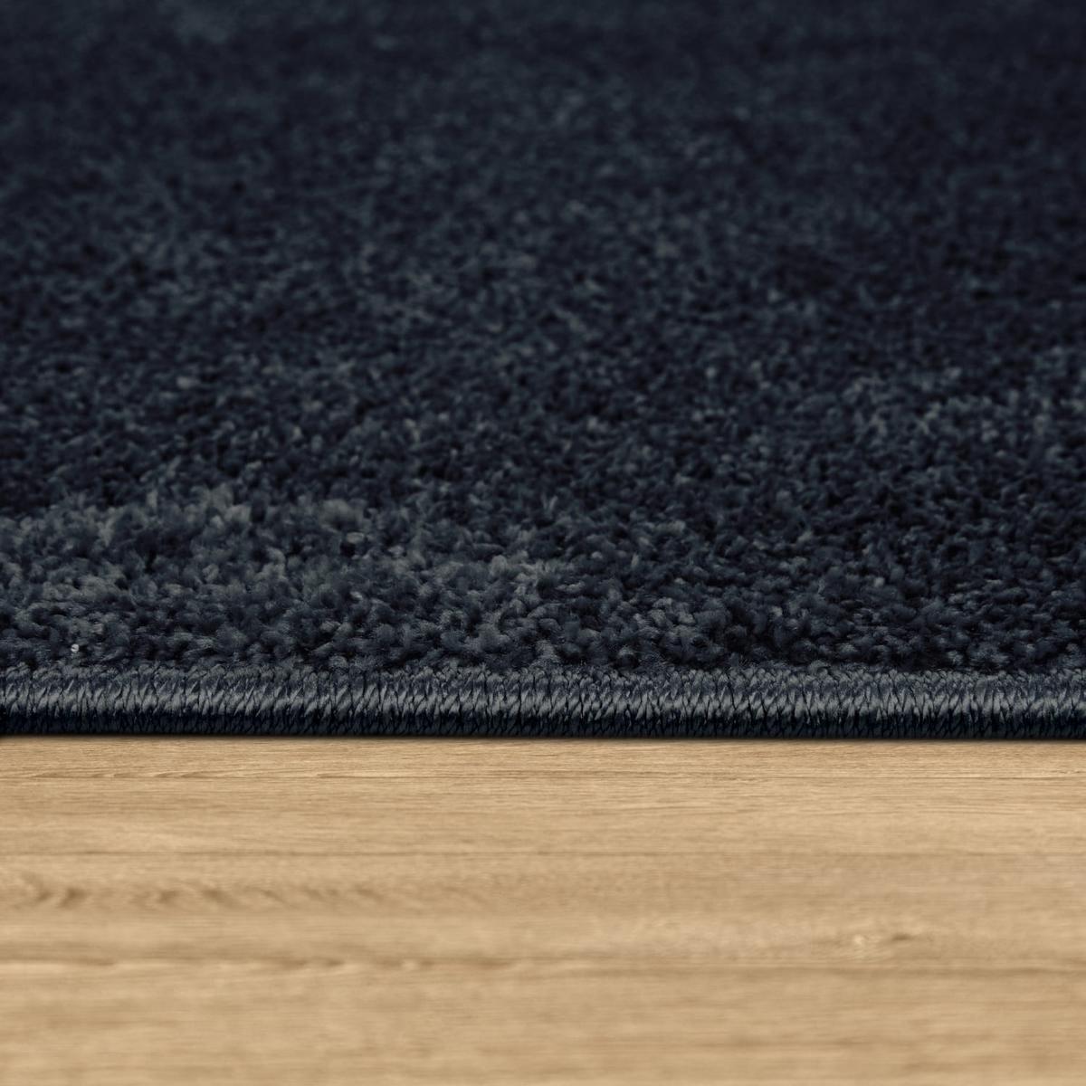 KURZFLORTEPPICH Waschbar, einfarbig, Marineblau, 60 x 100 cm - Blau, Textil (100/60cm) - KADIMA DESIGN