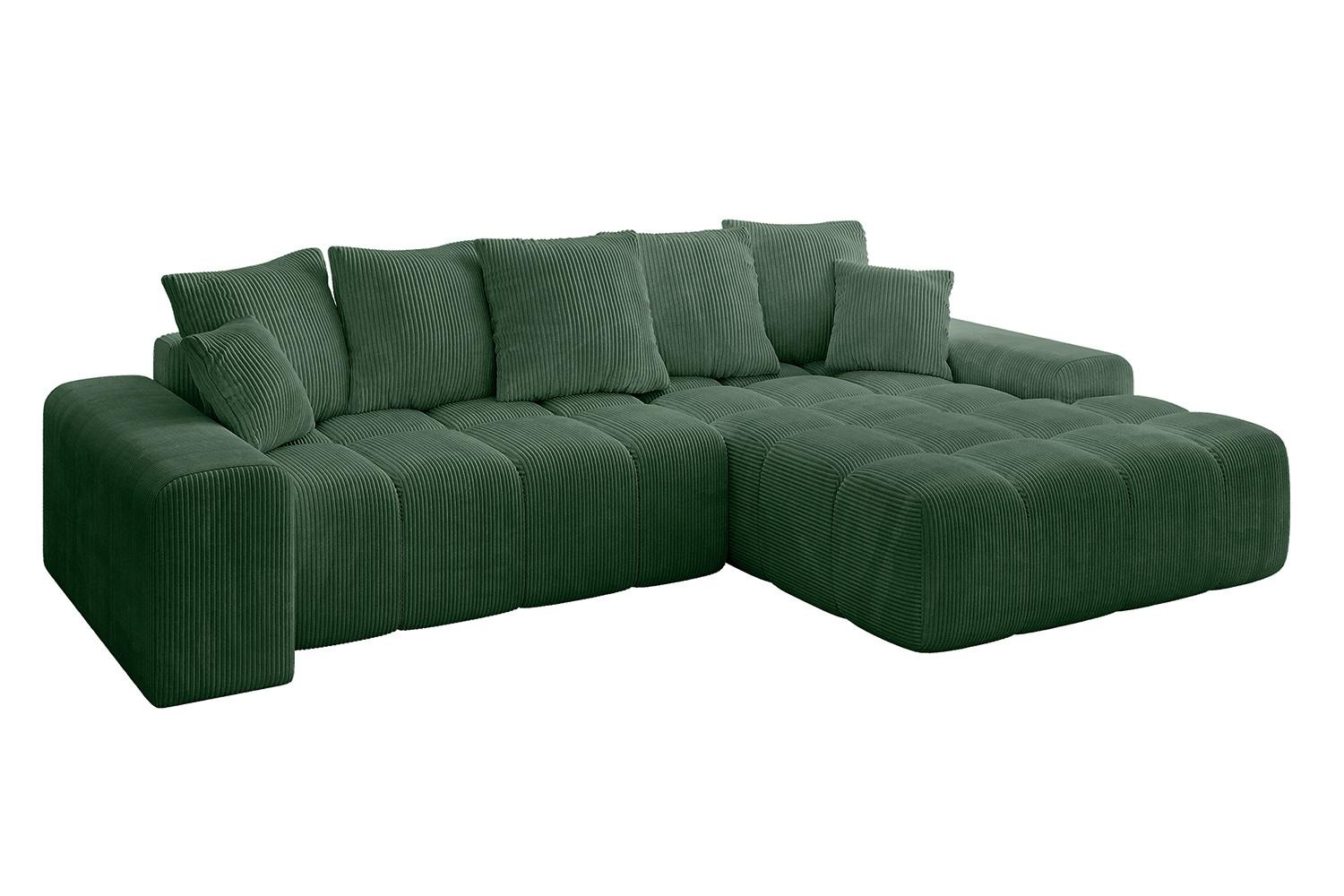 ECKSOFA Ottomane Rechts ENSI-L - 267x164x69 cm Grün - Grün, Holzwerkstoff/Kunststoff (164/267cm) - ALTDECOR