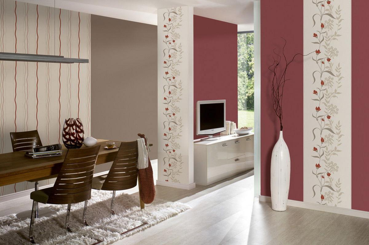 VLIESTAPETE Beige 53/1005 cm - Beige/Rot, Textil (53/1cm) - KUNSTLOFT