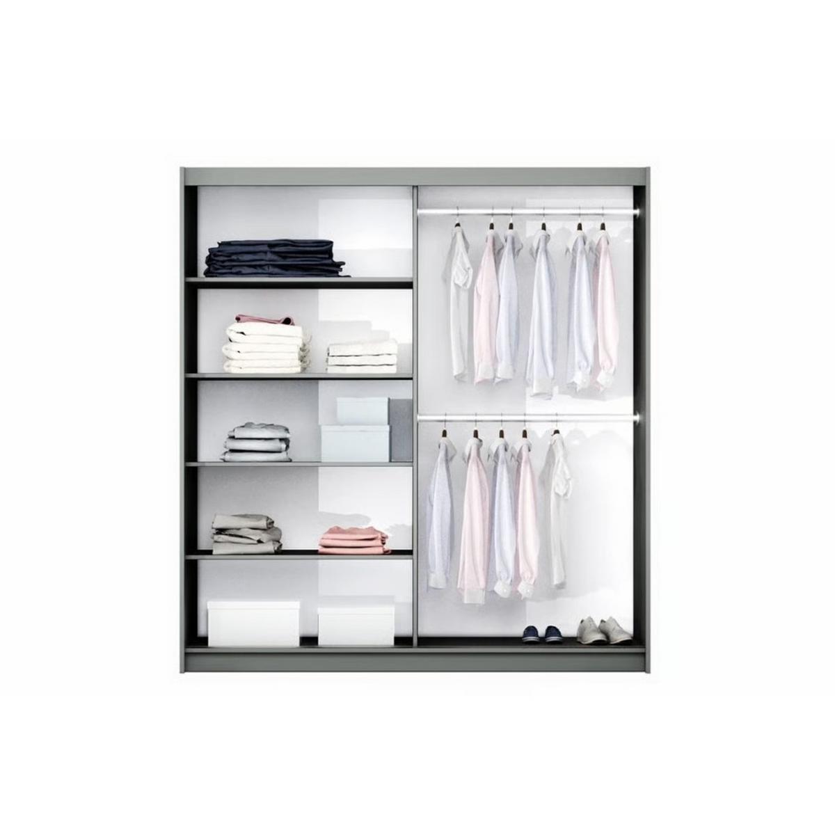 SCHWEBETÜRENSCHRANK Visto mit 2 Türen und Spiegel, 200 cm, Sandbeige - Sandfarben, Holzwerkstoff (200/215/65cm) - Beautysofa