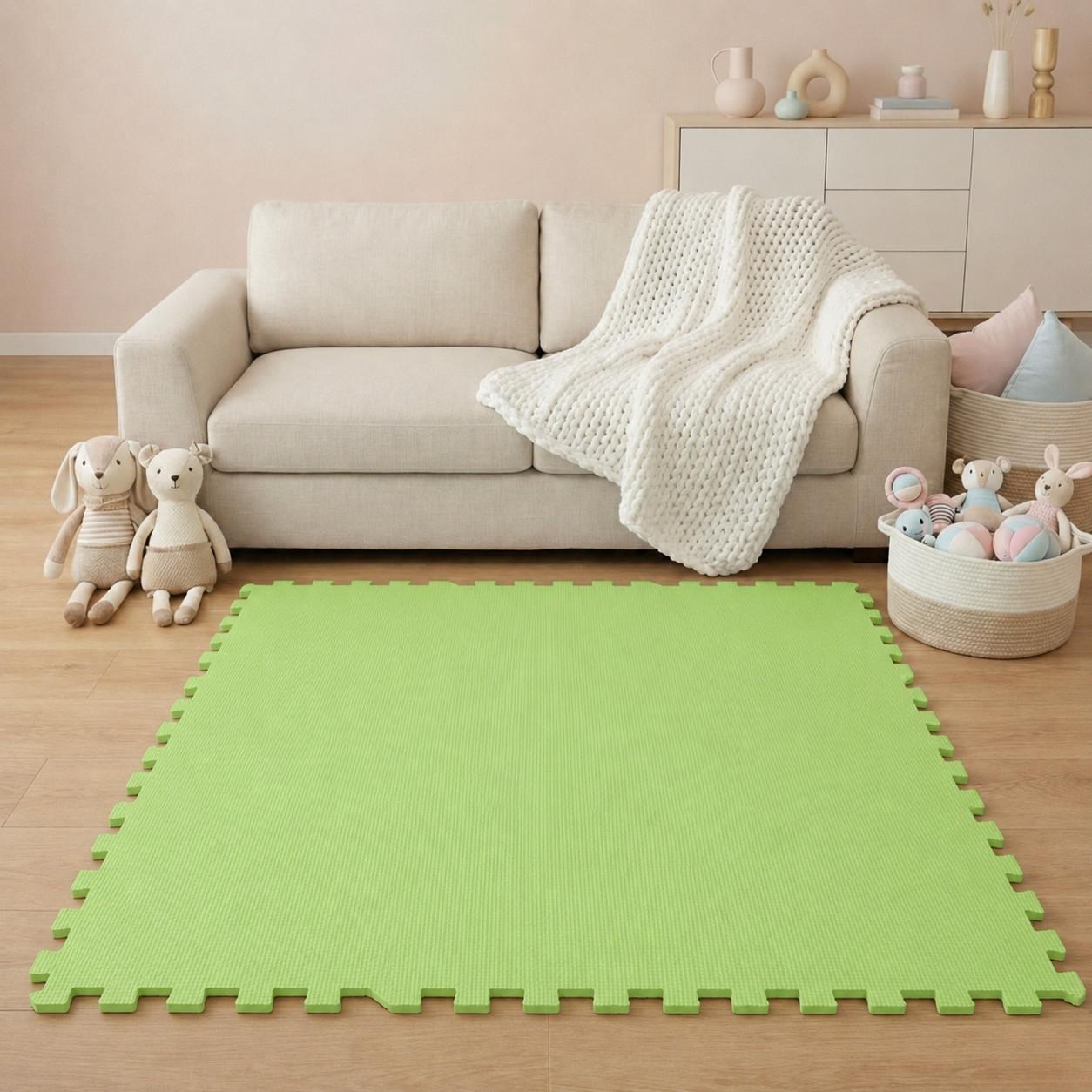 SPIELMATTE ab Null - 90 cm Baby Puzzlematte Grün - Grün, Kunststoff (30/30cm) - Littletom