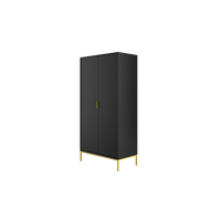 DREHTÜRENSCHRANK Austin - Goldfarben/Schwarz, Holzwerkstoff (55/205/100cm) - RAUMHIRSCH FURNITURE
