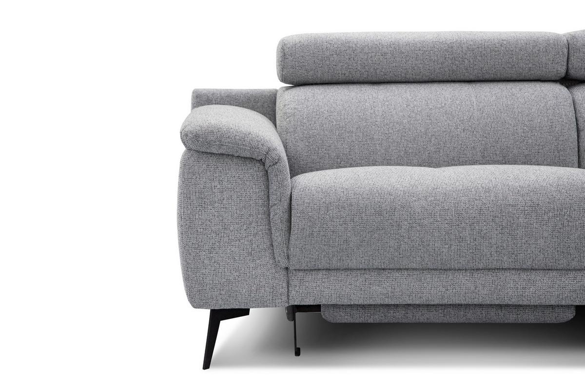 ECKSOFA FIERO 5-Sitzer mit 1 Relaxfunktion, silberfarben - Silberfarben, Holzwerkstoff/Textil (290/228cm) - Wozimo