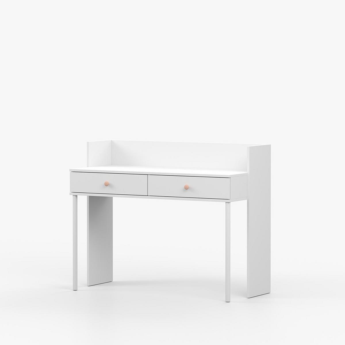 SCHREIBTISCH OLAF I 120cm/95cm/52cm Weiß, Griff Rosa - Rosa/Weiß, Holzwerkstoff/Metall (52/120/95cm) - imoebel24
