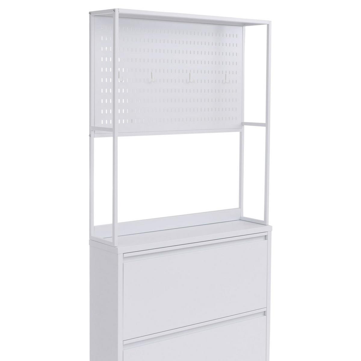 SCHUHSCHRANK Weiß - Weiß, Metall (80/201/20cm) - MCW