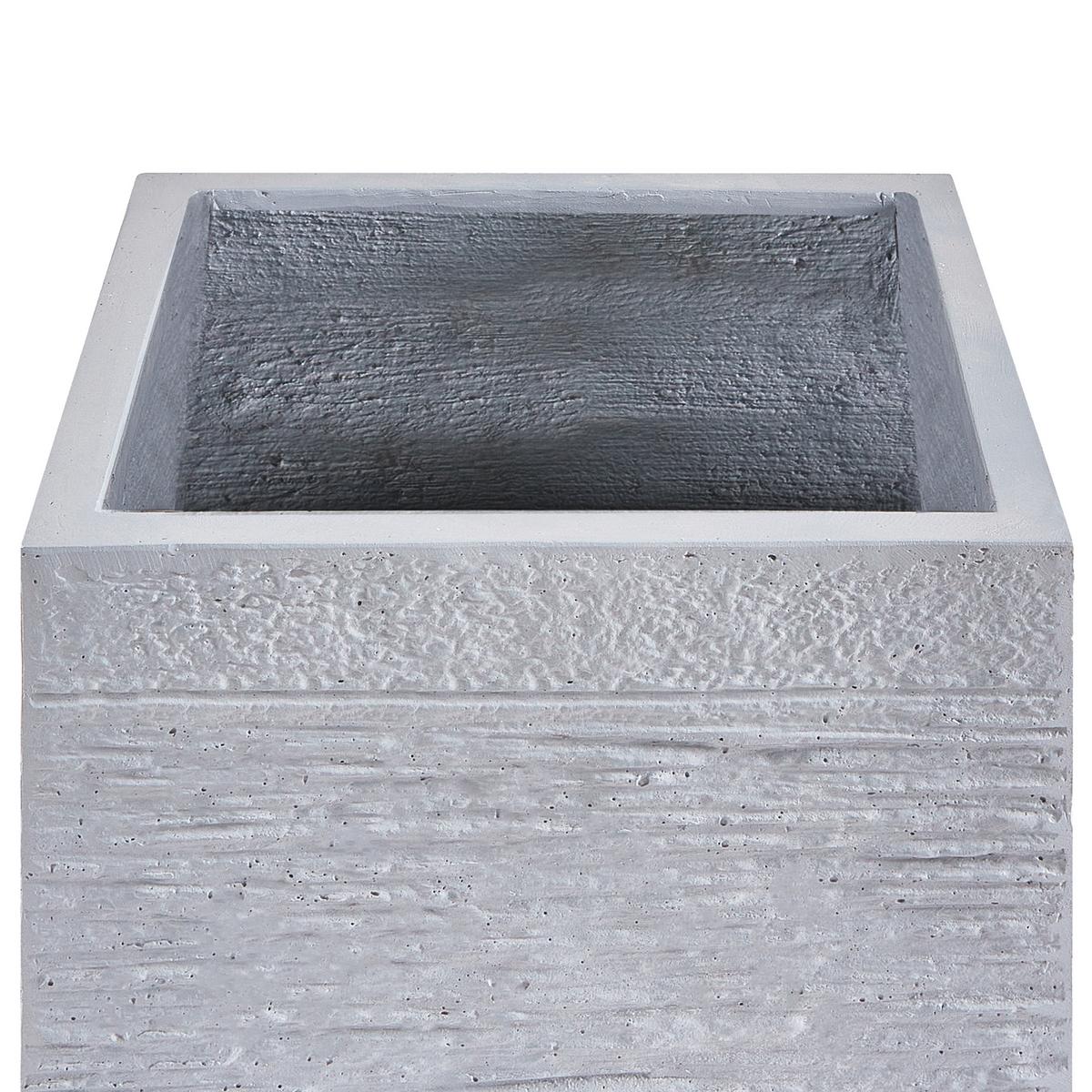 BLUMENTOPF weiß quadratisch 30/30/28 cm Paros - Weiß, Naturmaterialien (28cm) - Beliani