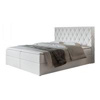 BOXBETT BOSTON mit 2 Bettkästen, 160x200, Farbe: Weiß, Kunstleder, Doppelbett mit Bonell-Matratze - Weiß, Holz/Kunststoff (160/200cm) - Alpi-Möbel