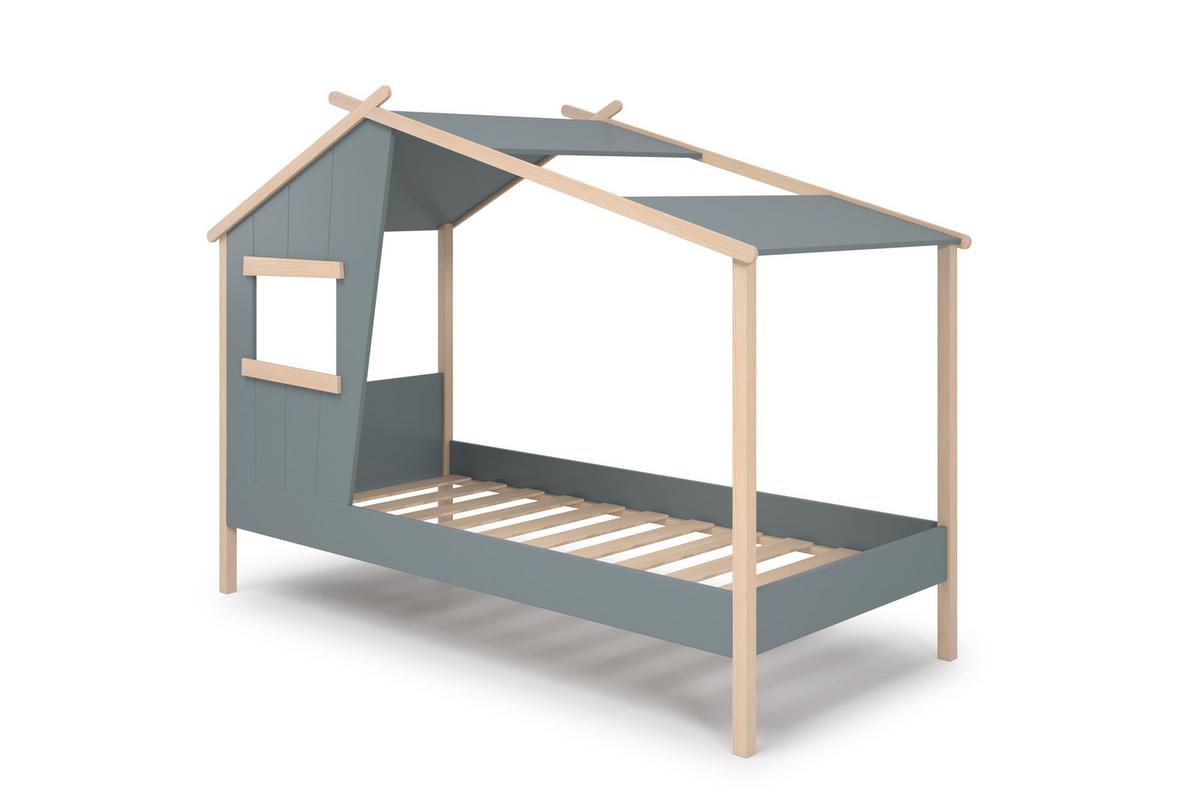 HAUSBETT Luba Grün 215.4/103/158.5 cm - Grün, Holz (190/90cm) - Calicosy