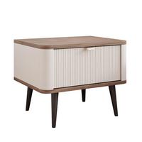 NACHTTISCH mit Schublade NAVANI auf schwarzen Beinen Kaschmir Nuss - Kaschmir/Nussbaumfarben, Holzwerkstoff (50/42/40cm) - Idohome